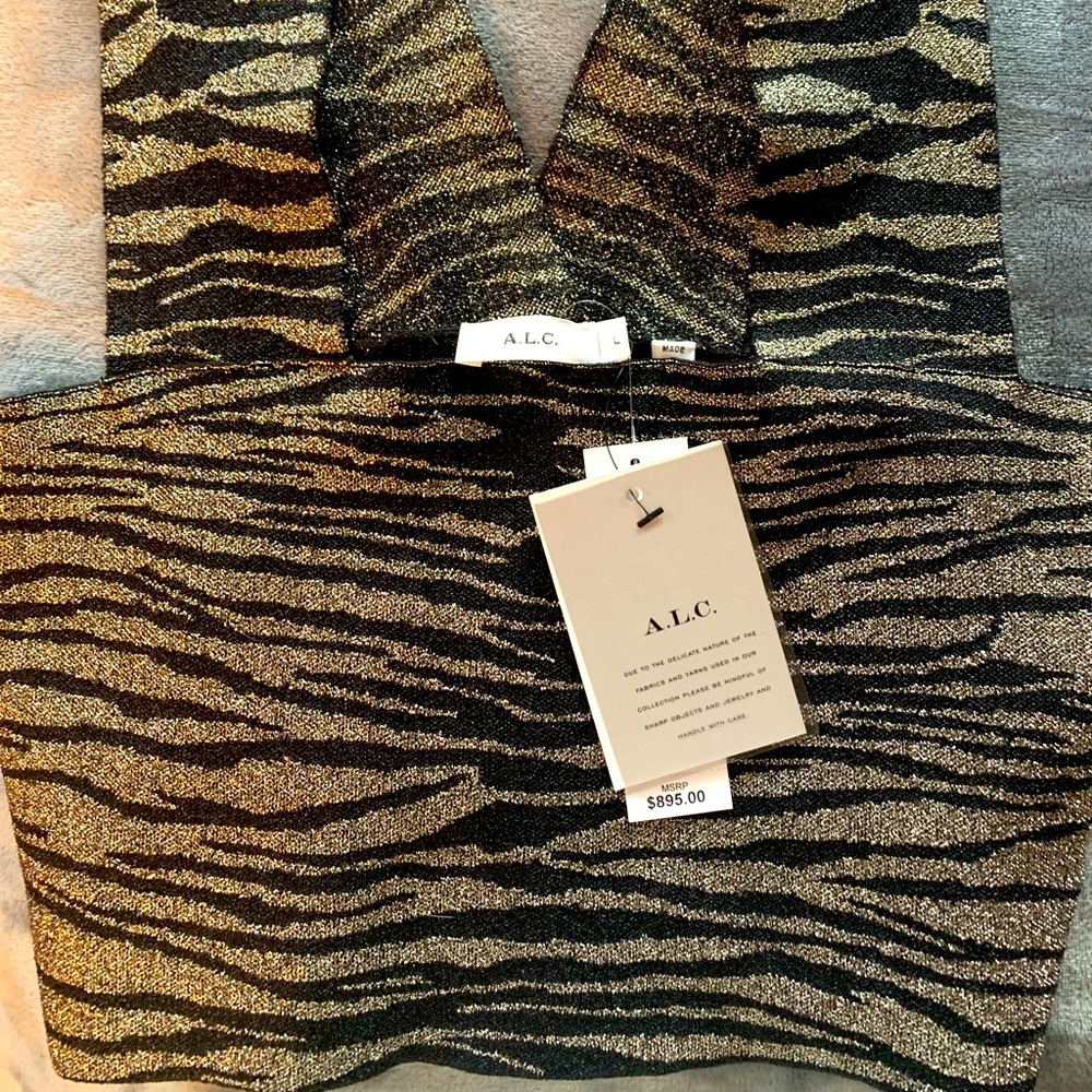 *Brand new* A.L.C. “Ali” Black & Gold Crop Top
